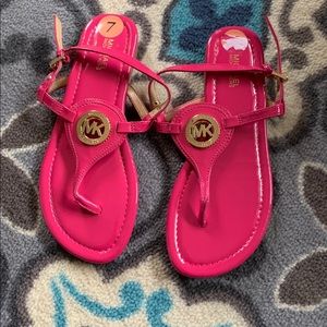 NWOT never worn hot pink Michael Kors sandals